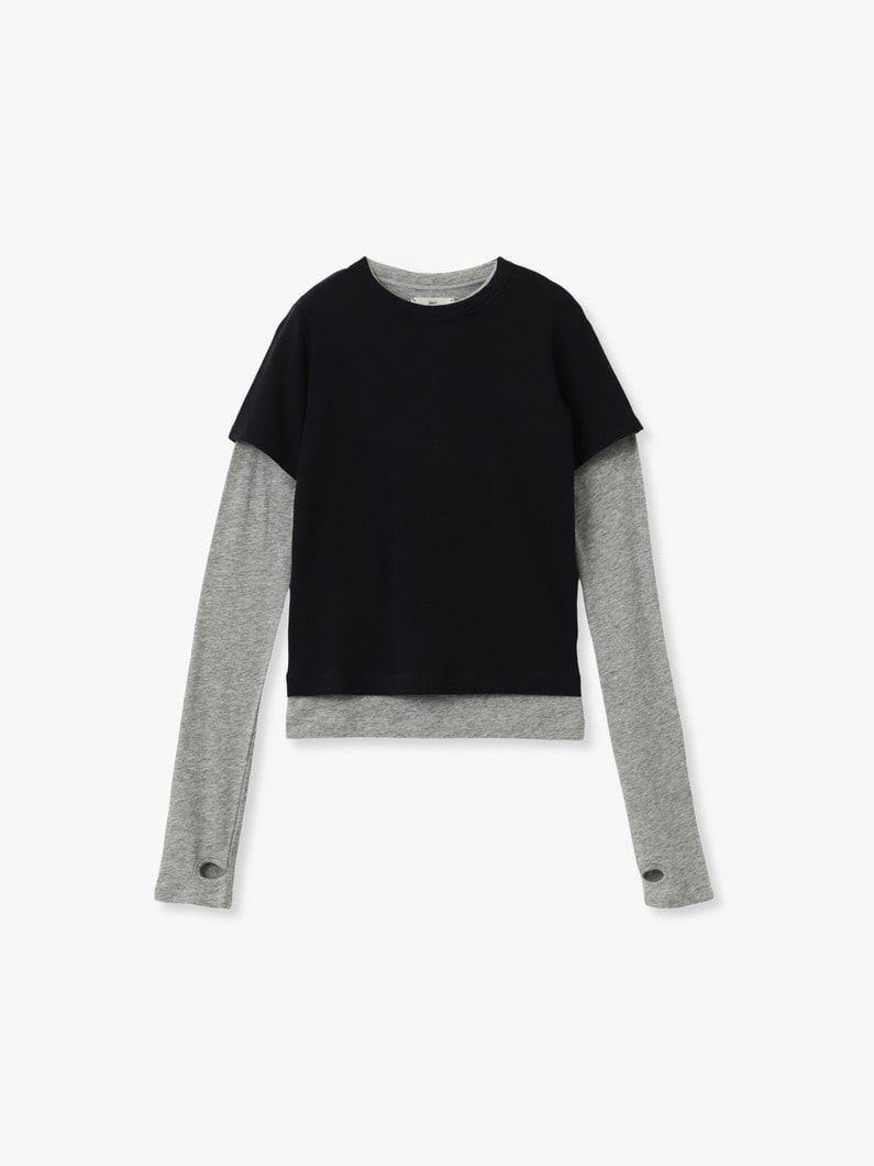 2ピース レイヤード トップ 詳細画像 black