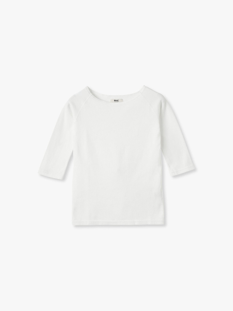 オフショルダー トップ（ホワイト/ライトブルー/チャコールグレー） 詳細画像 white 4