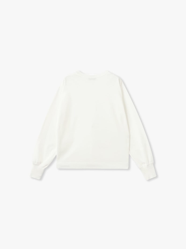 オーガニックコットン ニットリブ ロングスリーブ ティー（ホワイト/ネイビー） 詳細画像 navy 1