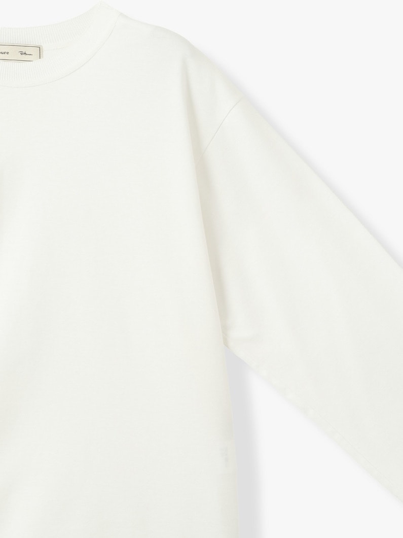 オーガニックコットン ニットリブ ロングスリーブ ティー（ホワイト/ネイビー） 詳細画像 navy 2