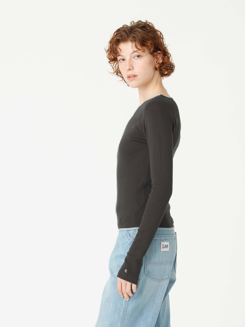 ボートネック ロングスリーブ ティー 詳細画像 charcoal gray 2