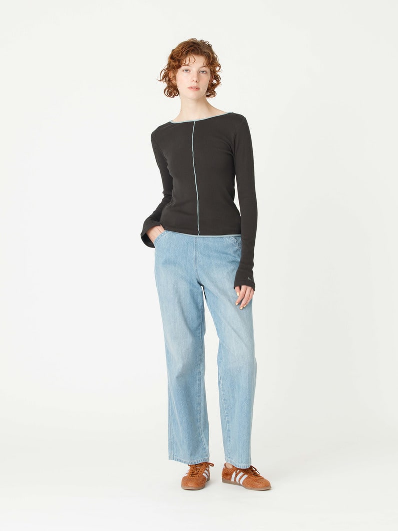 ボートネック ロングスリーブ ティー 詳細画像 charcoal gray 4