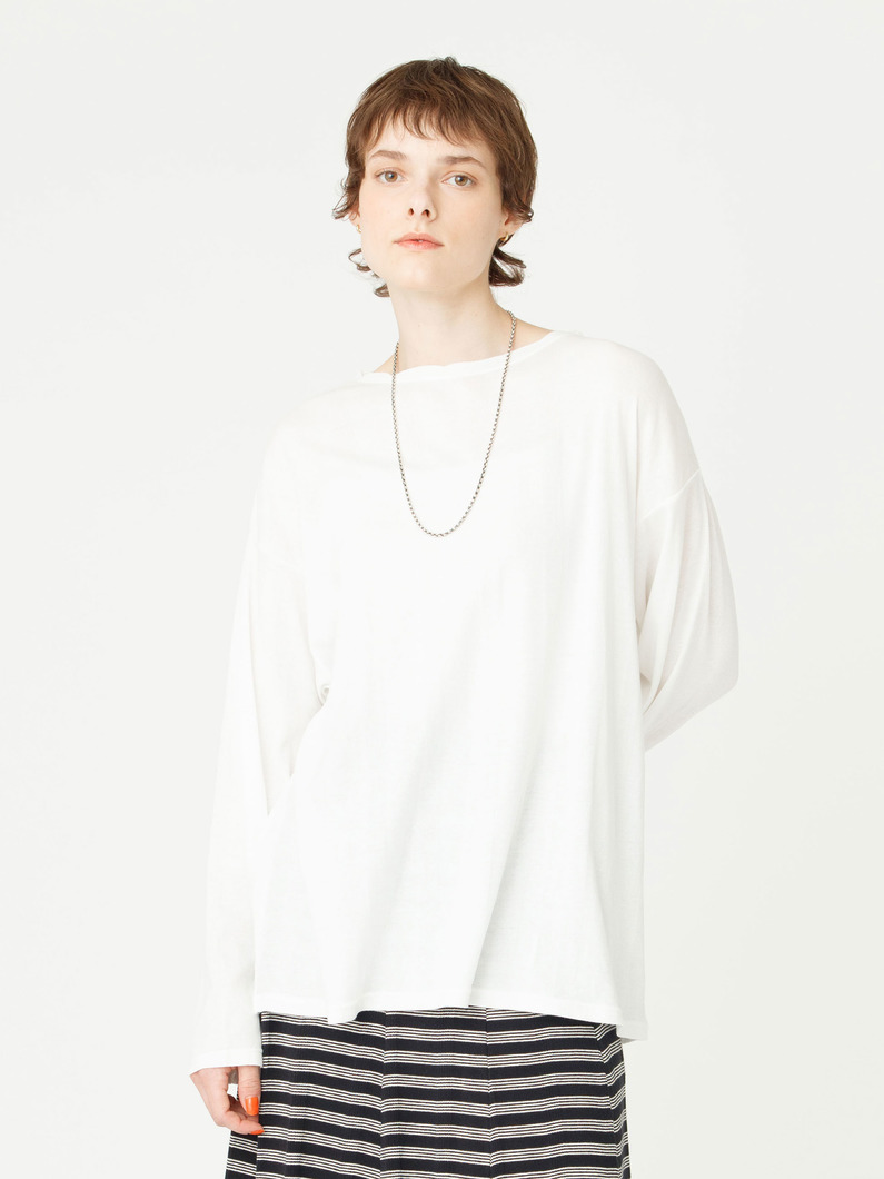 シアー ロングスリーブ トップ 詳細画像 white