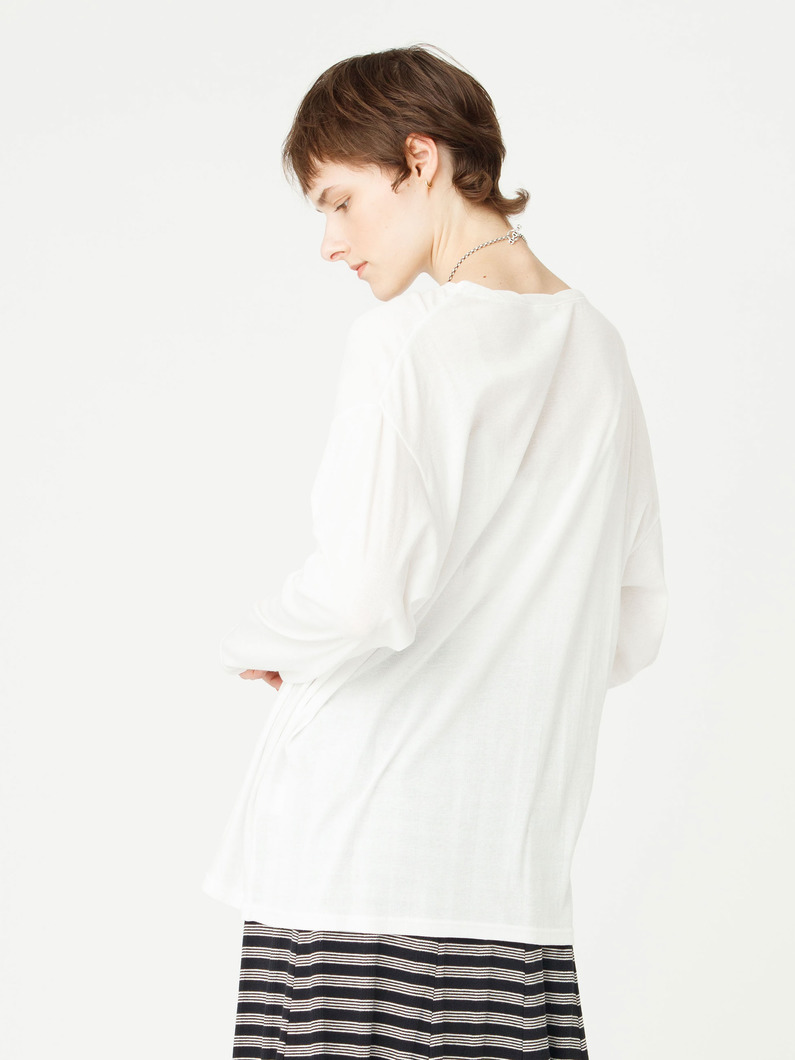 シアー ロングスリーブ トップ 詳細画像 white 2