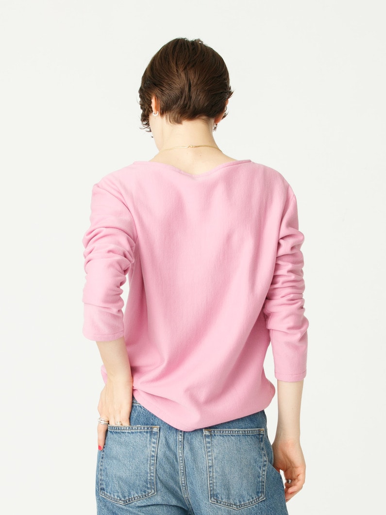 エラスティック ハイゲージ ボートネック スウェットトップ 詳細画像 pink 4