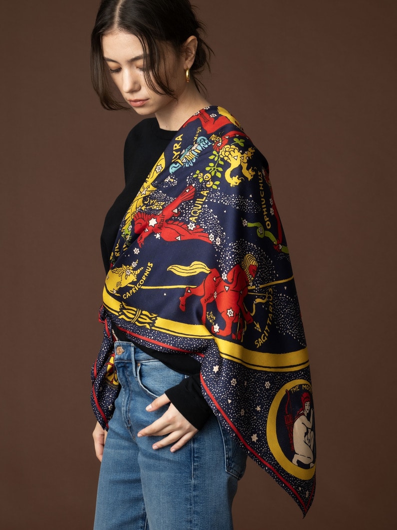 イット ダウン ホロスコープ プリント スカーフ 詳細画像 navy 1