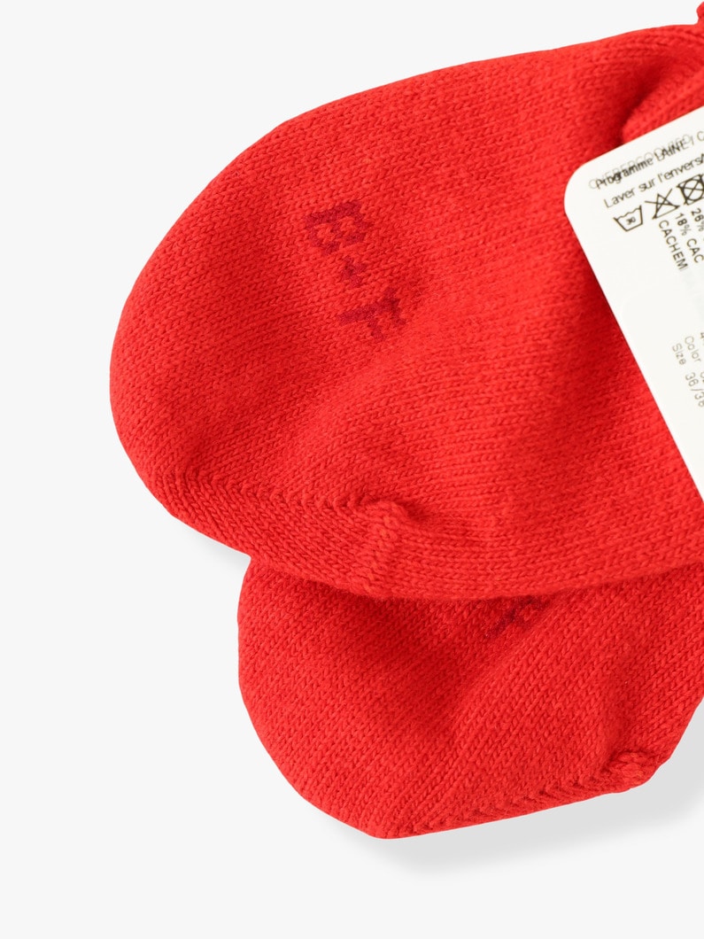 ソリッドカラー カシミア ソックス 詳細画像 red 1