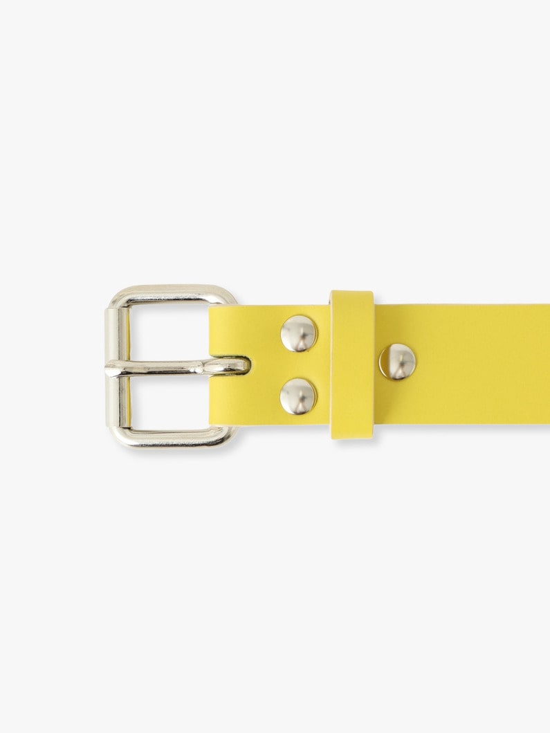 グレーズド レザー ローラー バックル ベルト 詳細画像 yellow 2