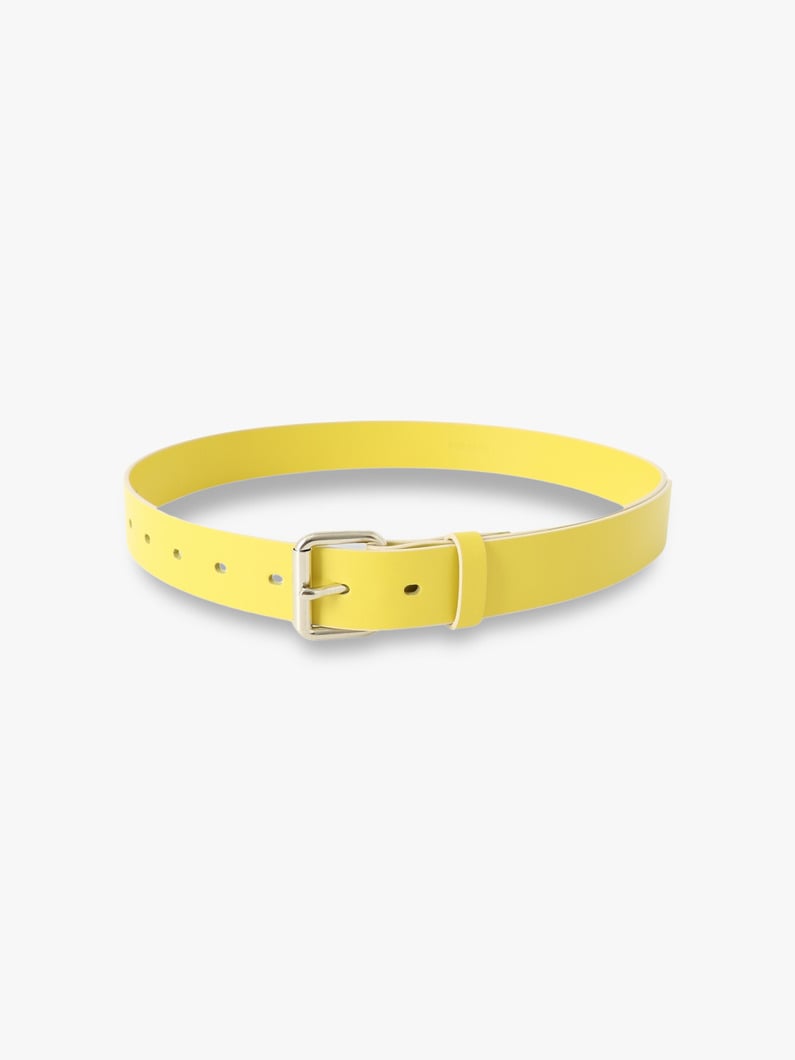 グレーズド レザー ローラー バックル ベルト 詳細画像 yellow 1