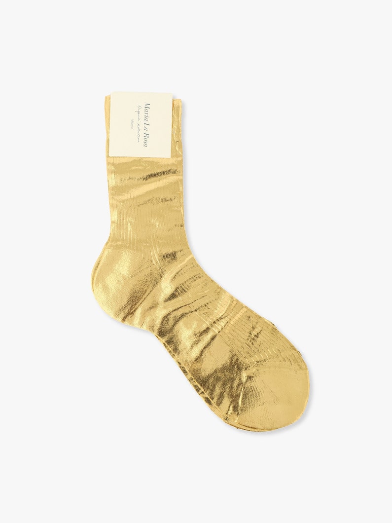 リブ ラミネート ソックス（women） 詳細画像 gold