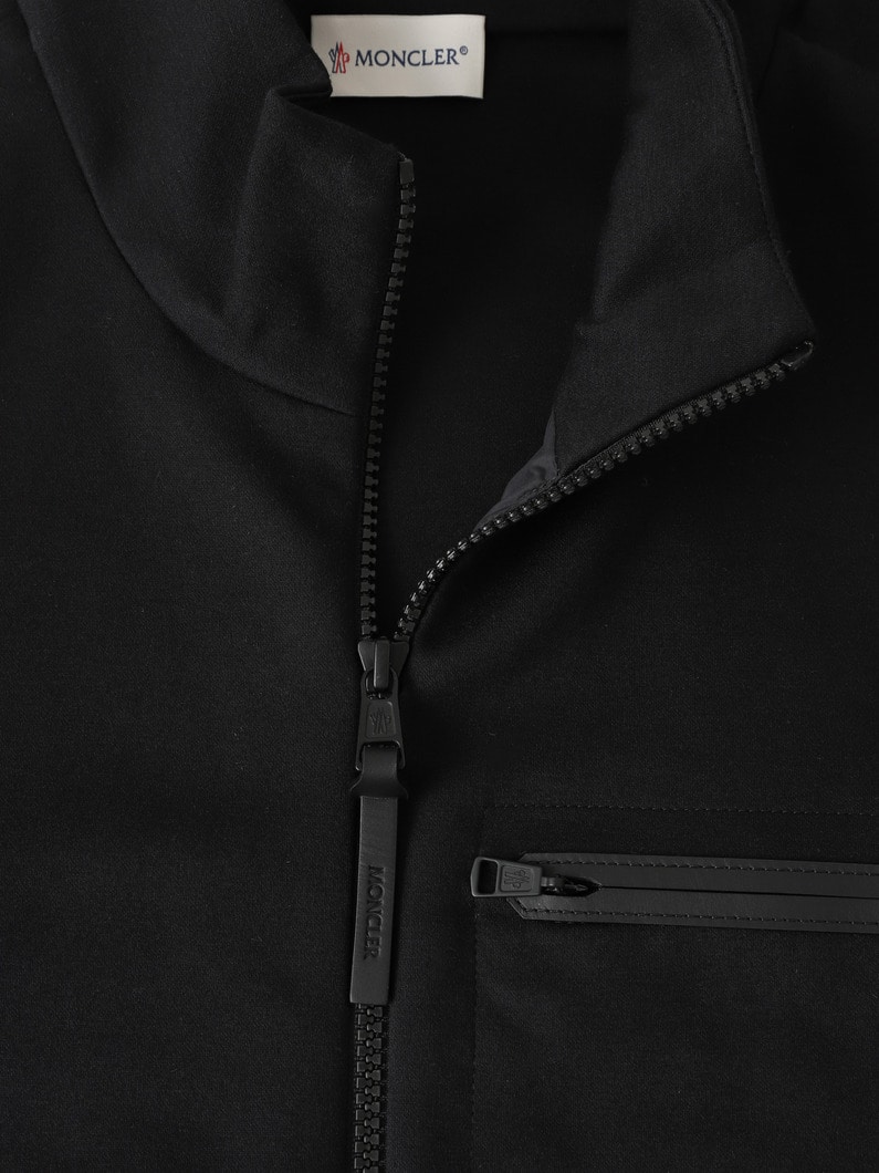 ストレッチコットンナイロン ジップアップ ジャケット 詳細画像 black 3