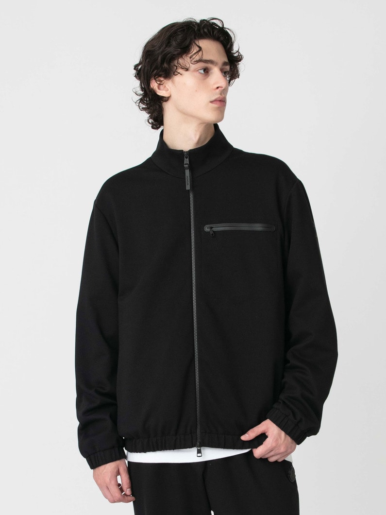 ストレッチコットンナイロン ジップアップ ジャケット 詳細画像 black 1