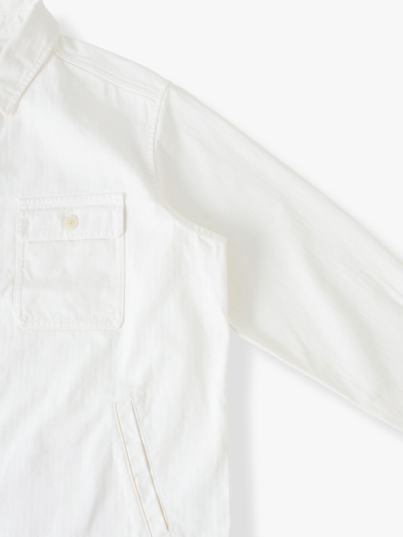 ヘリンボーン シャツジャケット 詳細画像 off white 2
