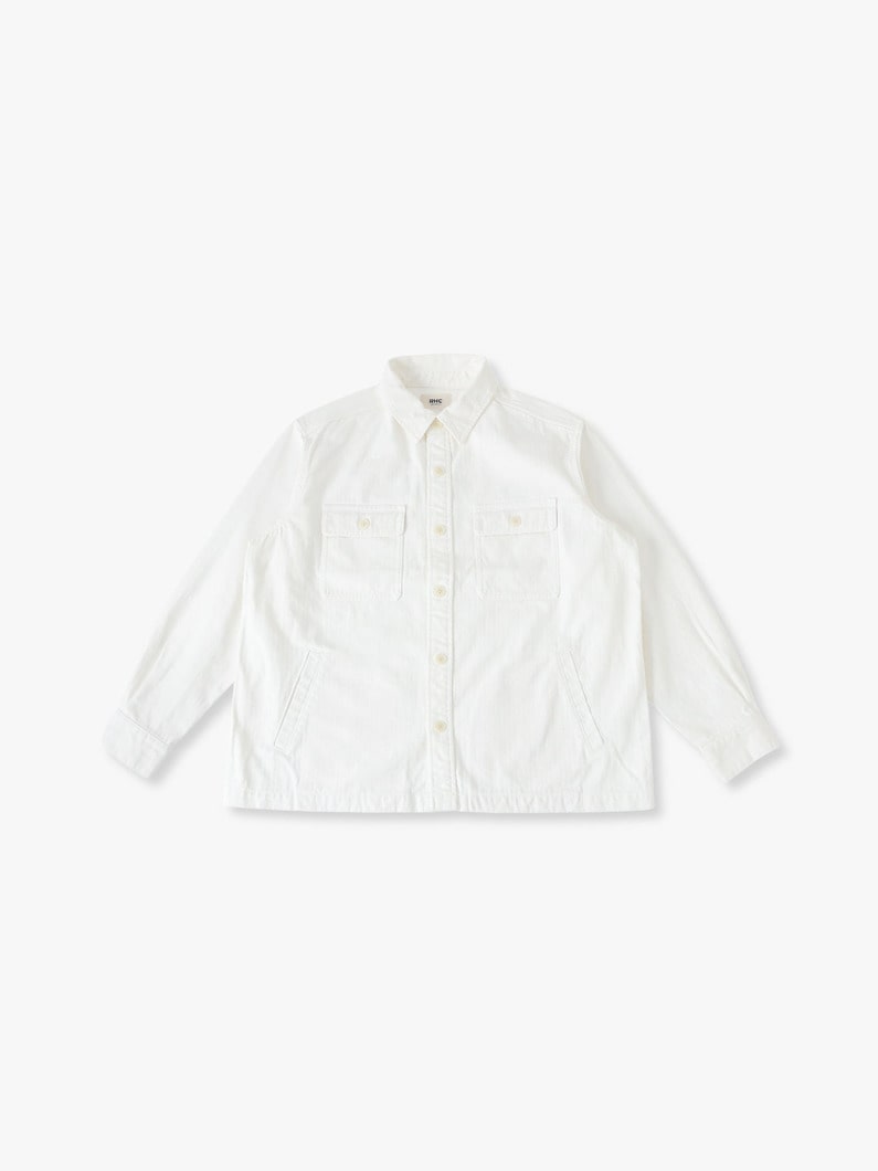 ヘリンボーン シャツジャケット 詳細画像 off white 3