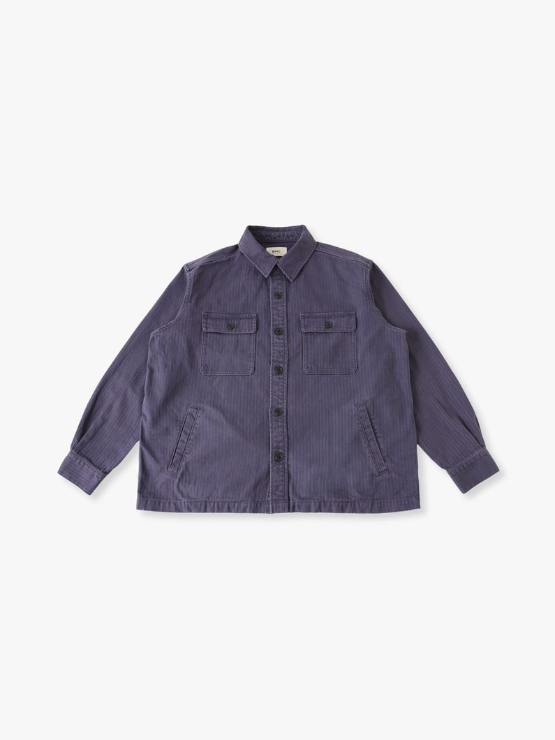 ヘリンボーン シャツジャケット 詳細画像 navy