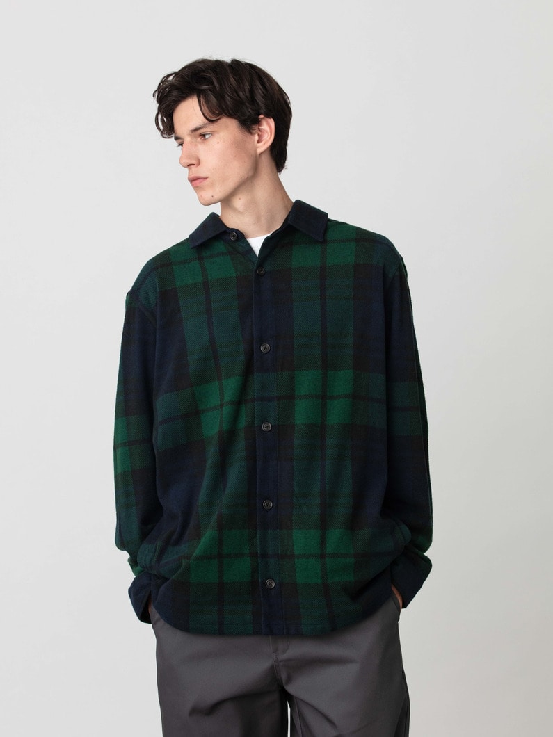 フランネルニット チェックシャツ 詳細画像 green 1