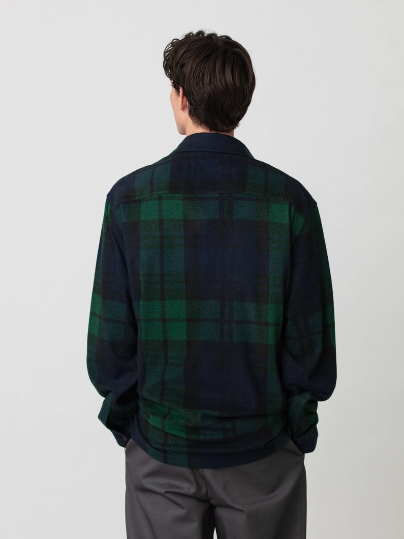 フランネルニット チェックシャツ 詳細画像 green 2