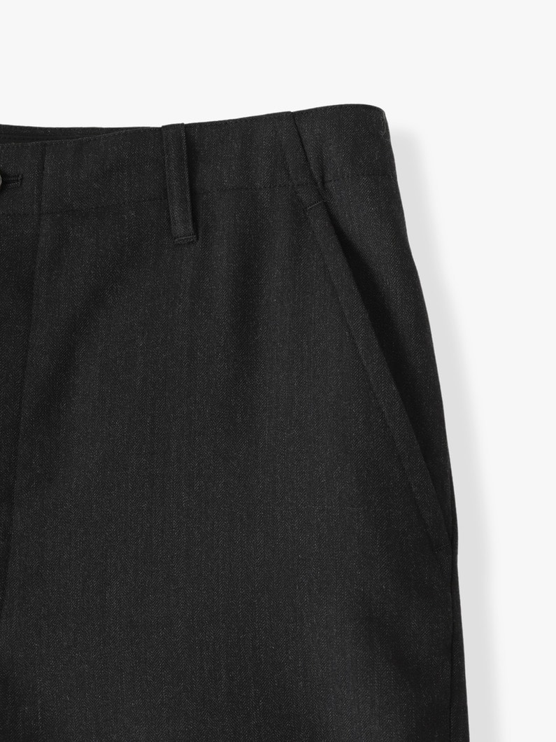 ウールヘリンボーン パンツ 詳細画像 black 3