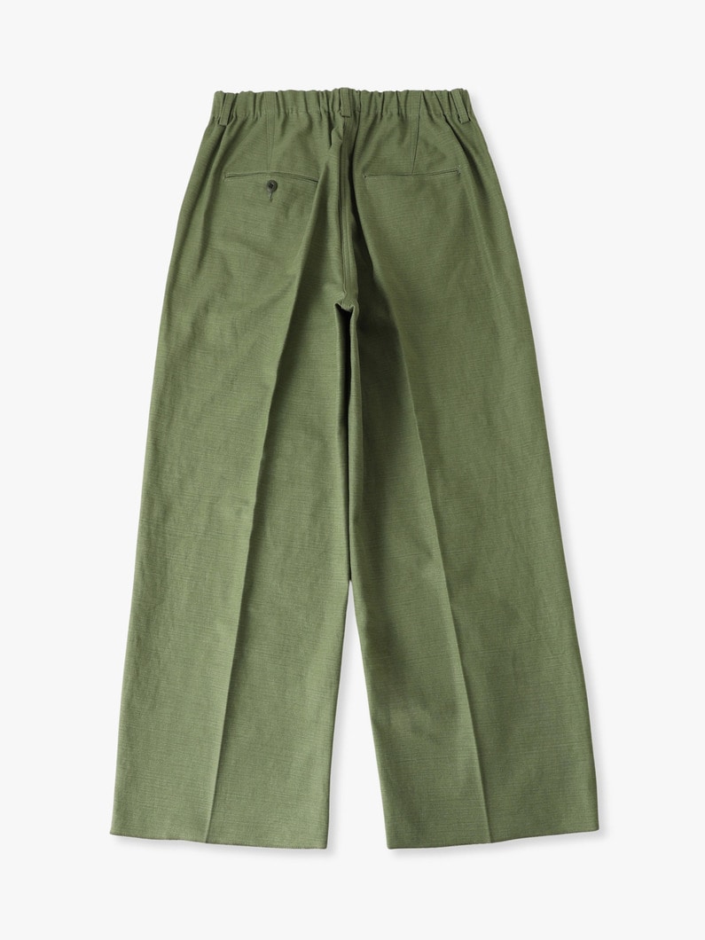 ワイドギャザー オーガニックコットン パンツ 詳細画像 khaki 1