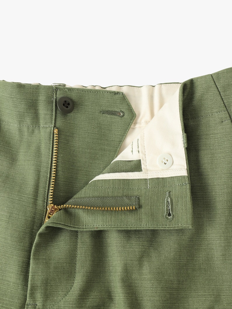 ワイドギャザー オーガニックコットン パンツ 詳細画像 khaki 2