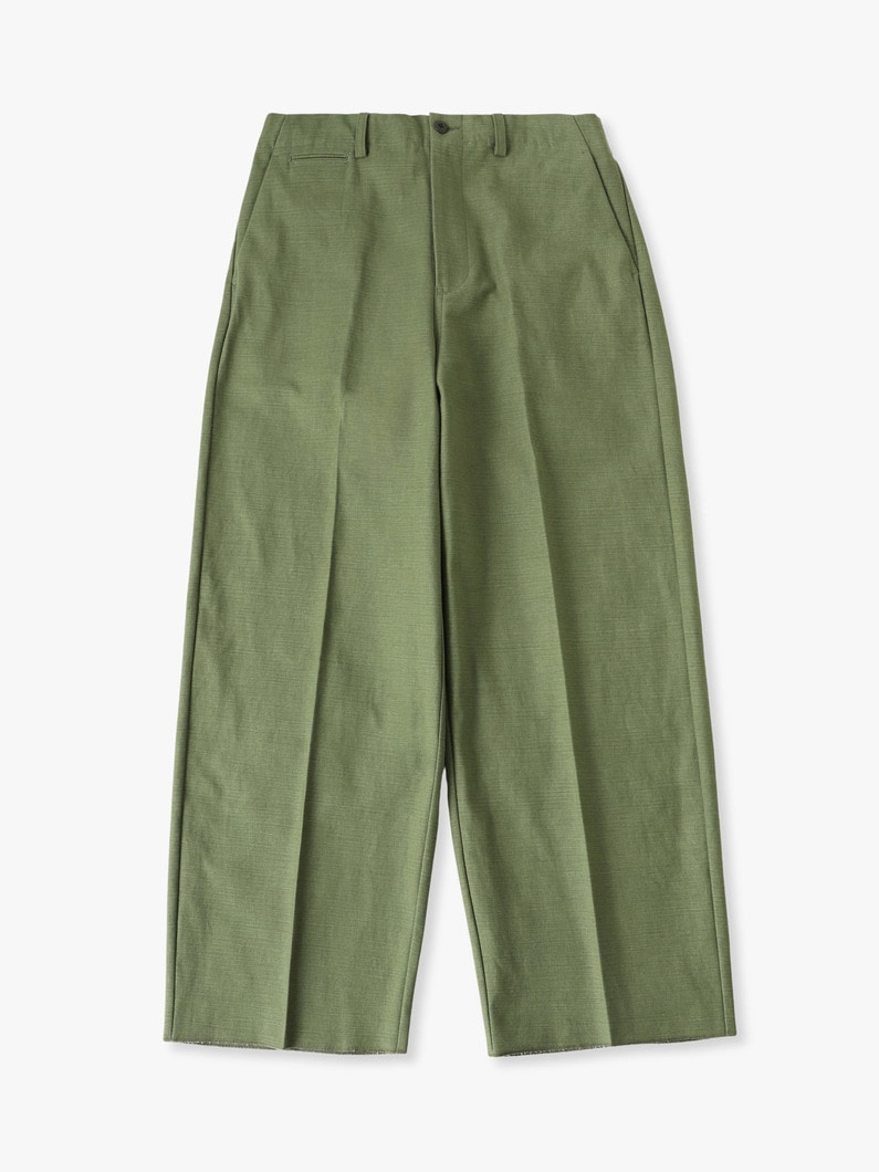 ワイドギャザー オーガニックコットン パンツ 詳細画像 khaki 4