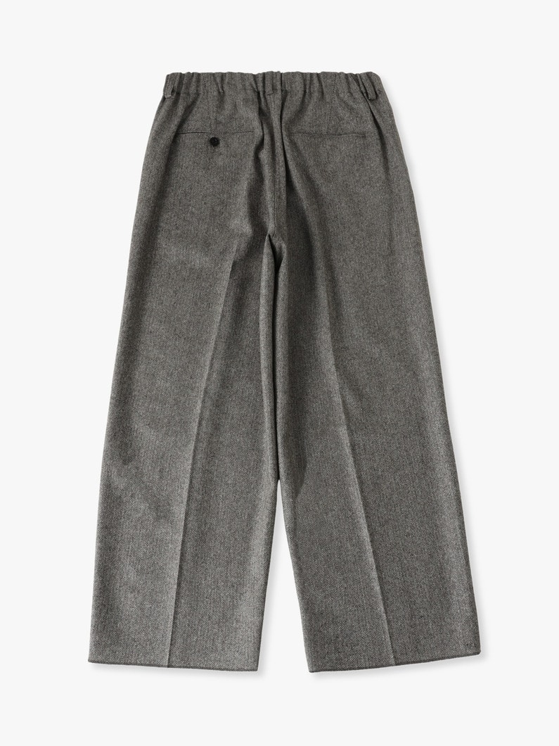 ワイドギャザー ヘリンボーン パンツ 詳細画像 gray 1