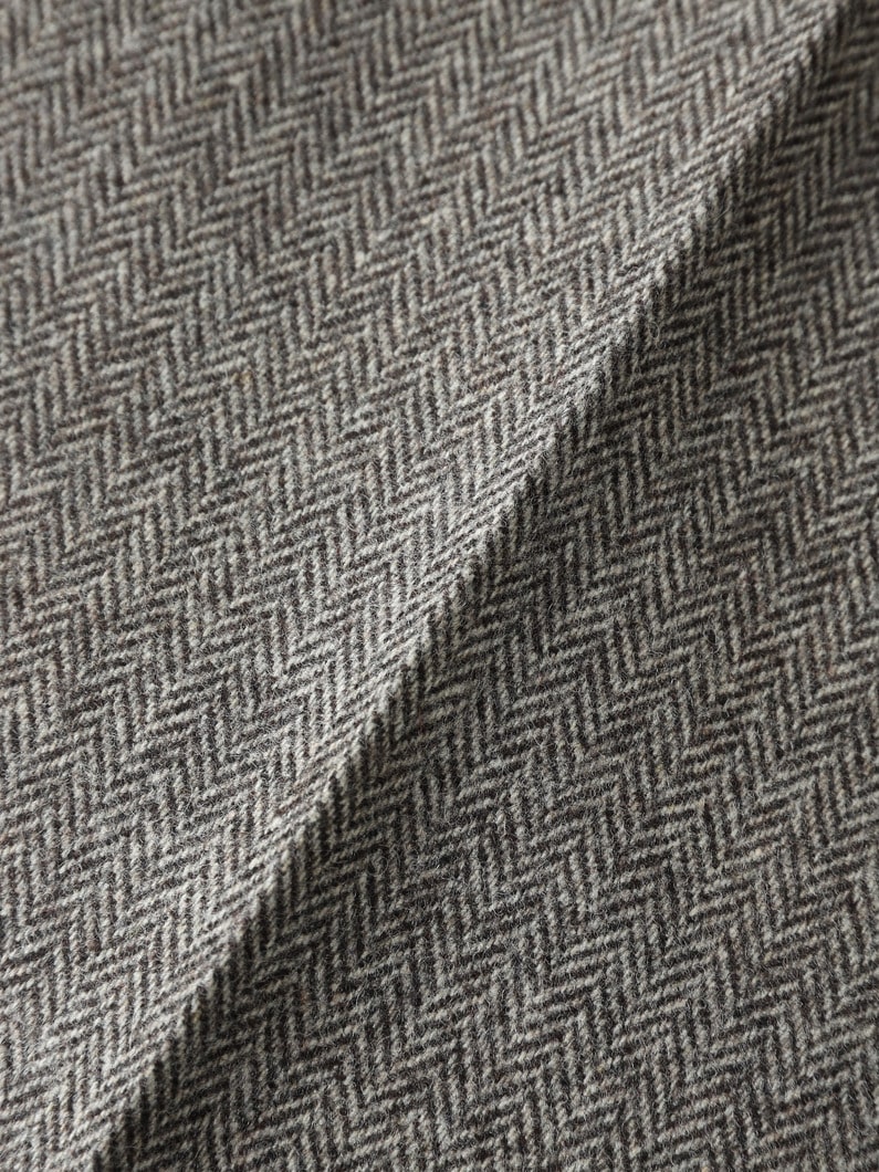 ワイドギャザー ヘリンボーン パンツ 詳細画像 gray 4