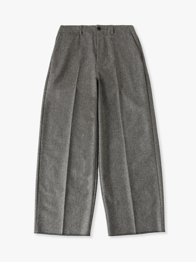 ワイドギャザー ヘリンボーン パンツ 詳細画像 gray 4