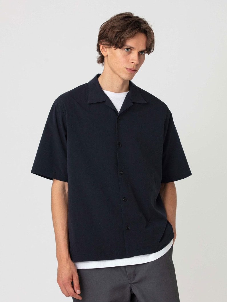 ポリエステルタスラン ストレッチ ショートスリーブシャツ 詳細画像 navy