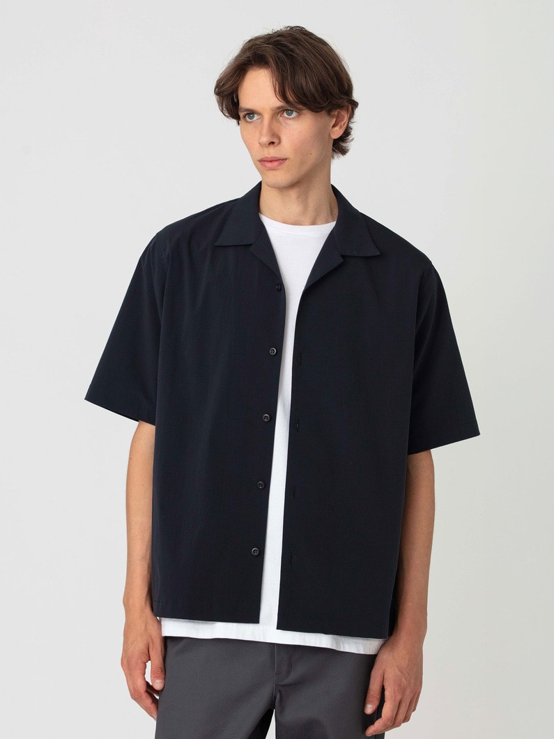 ポリエステルタスラン ストレッチ ショートスリーブシャツ 詳細画像 navy 2