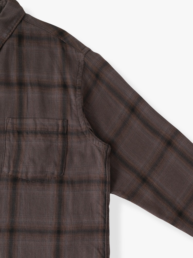 コットンテンセル オンブレチェック シャツ 詳細画像 brown 2