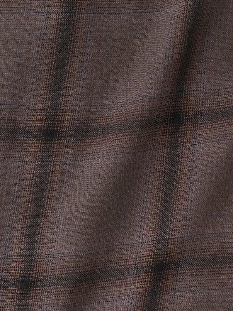 コットンテンセル オンブレチェック シャツ 詳細画像 brown 3