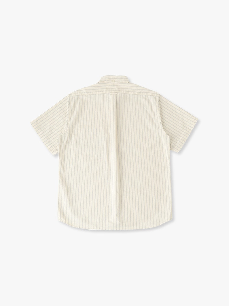 オックスフォード ストライプ ショートスリーブシャツ 詳細画像 ivory 1