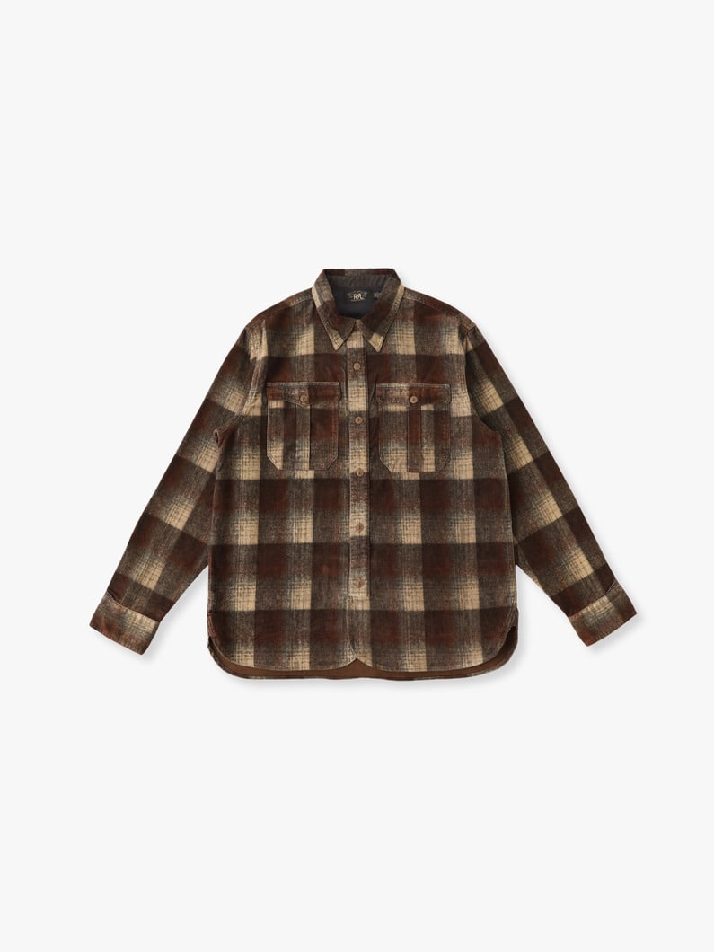 プラッド ツイル ワークシャツ 詳細画像 brown 1