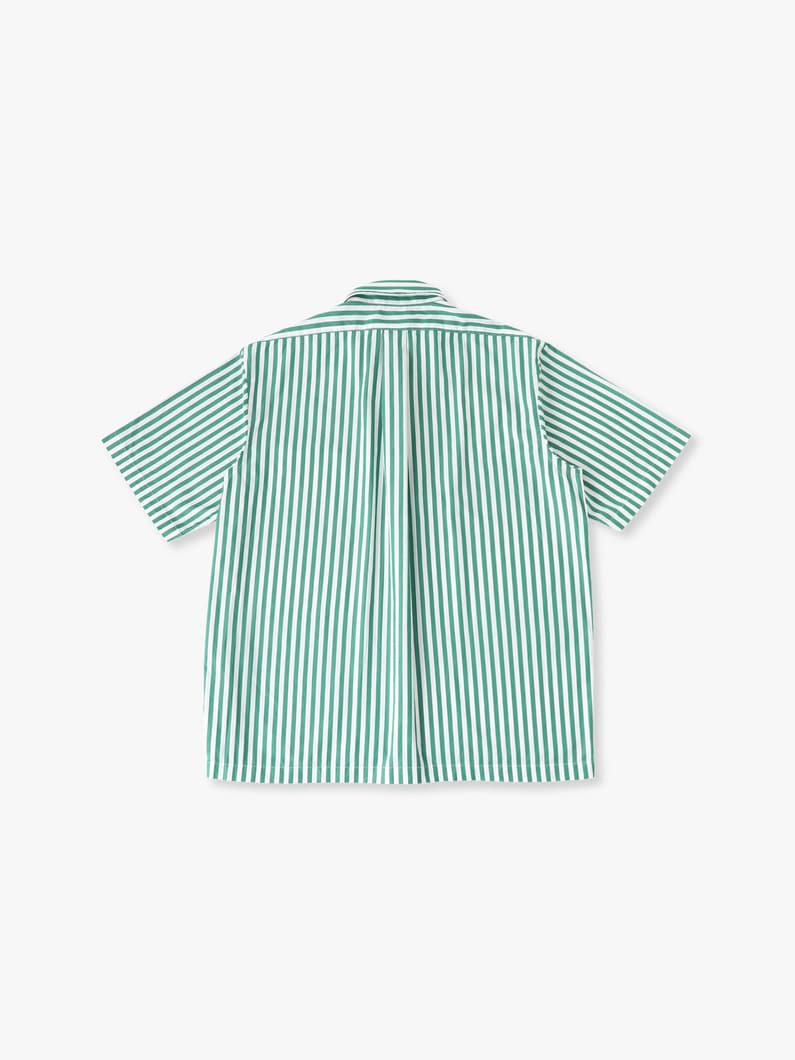 ハーフボタン ストライプ ショートスリーブシャツ 詳細画像 green 1