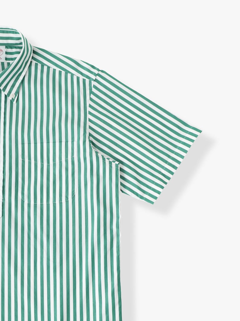 ハーフボタン ストライプ ショートスリーブシャツ 詳細画像 green 2