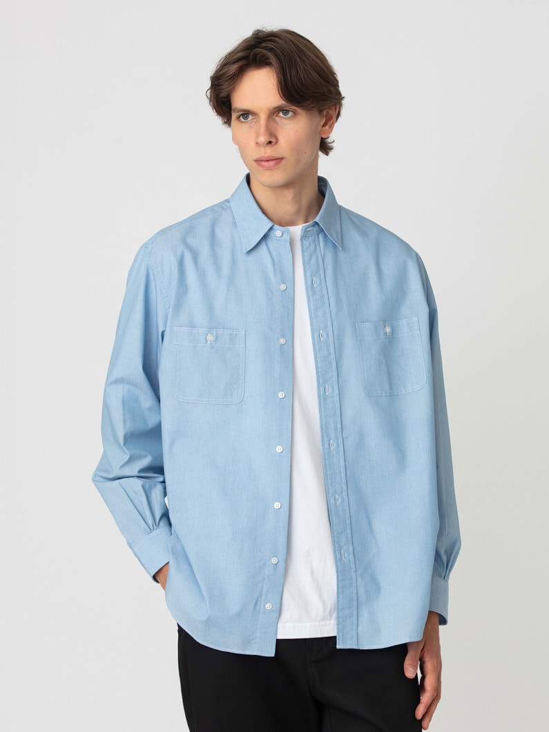 シャンブレーシャツ 詳細画像 light blue 2