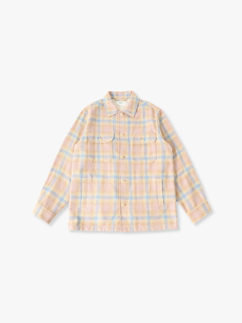 オーガニックコットン ウォッシュド チェック シャツ 詳細画像 pink
