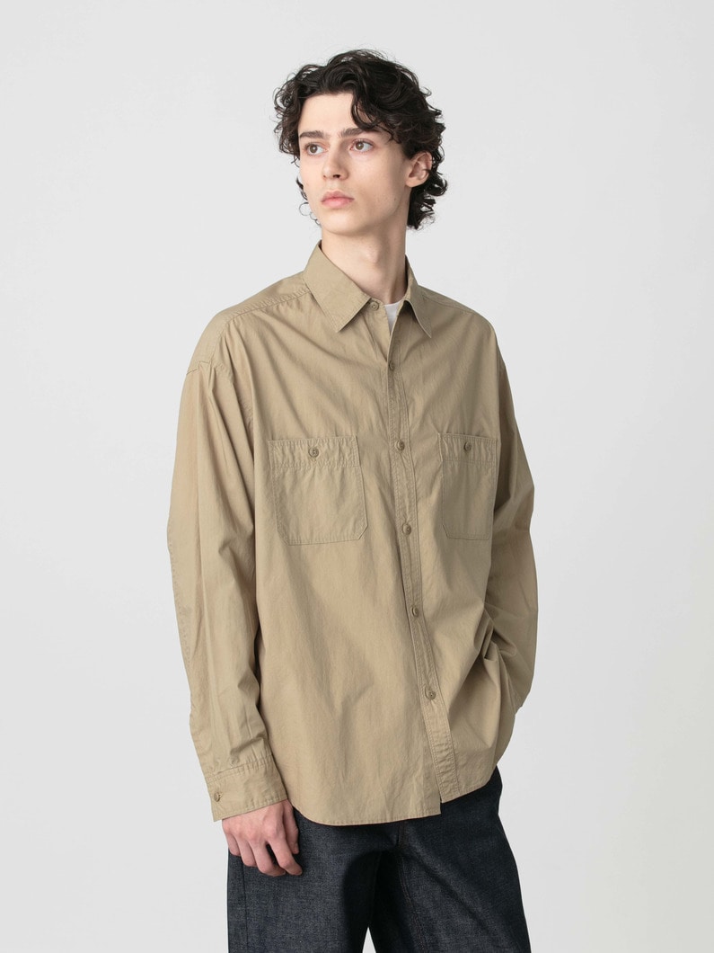 ワックスコットン ウォッシュド シャツ 詳細画像 beige 2