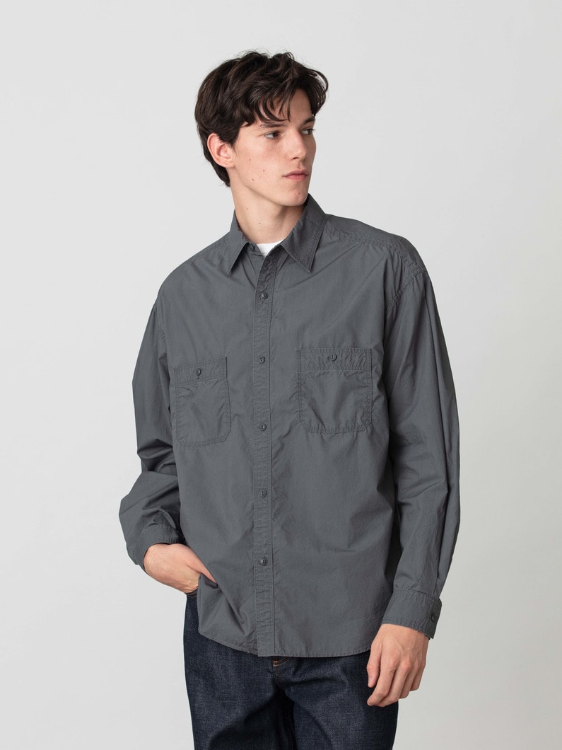 ワックスコットン ウォッシュド シャツ 詳細画像 gray