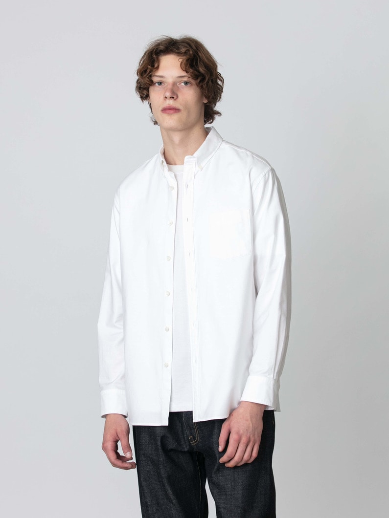 スーピマオックスフォード ワイドフィット ボタンダウンシャツ 詳細画像 white 1