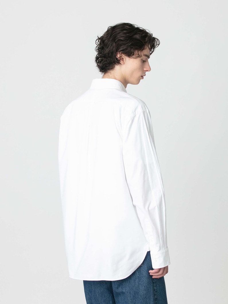 オーガニックコットン オックスフォード ボタンダウン シャツ 詳細画像 white 2