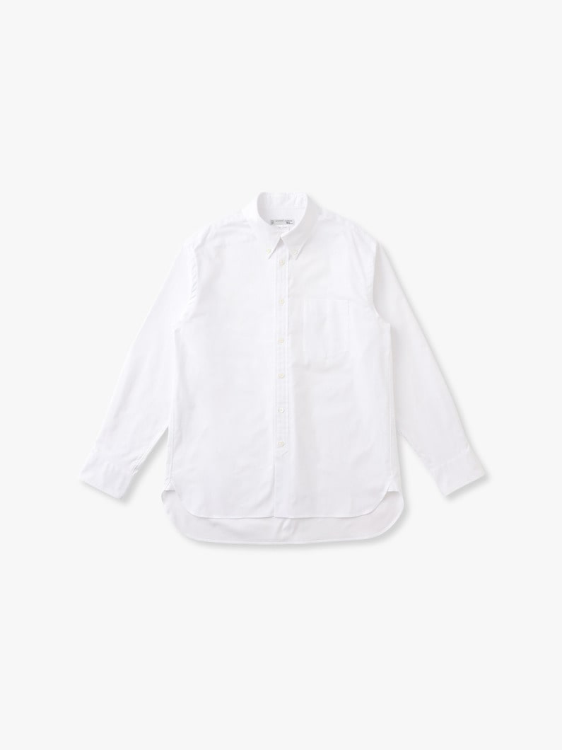 オーガニックコットン オックスフォード ボタンダウン シャツ 詳細画像 white 3