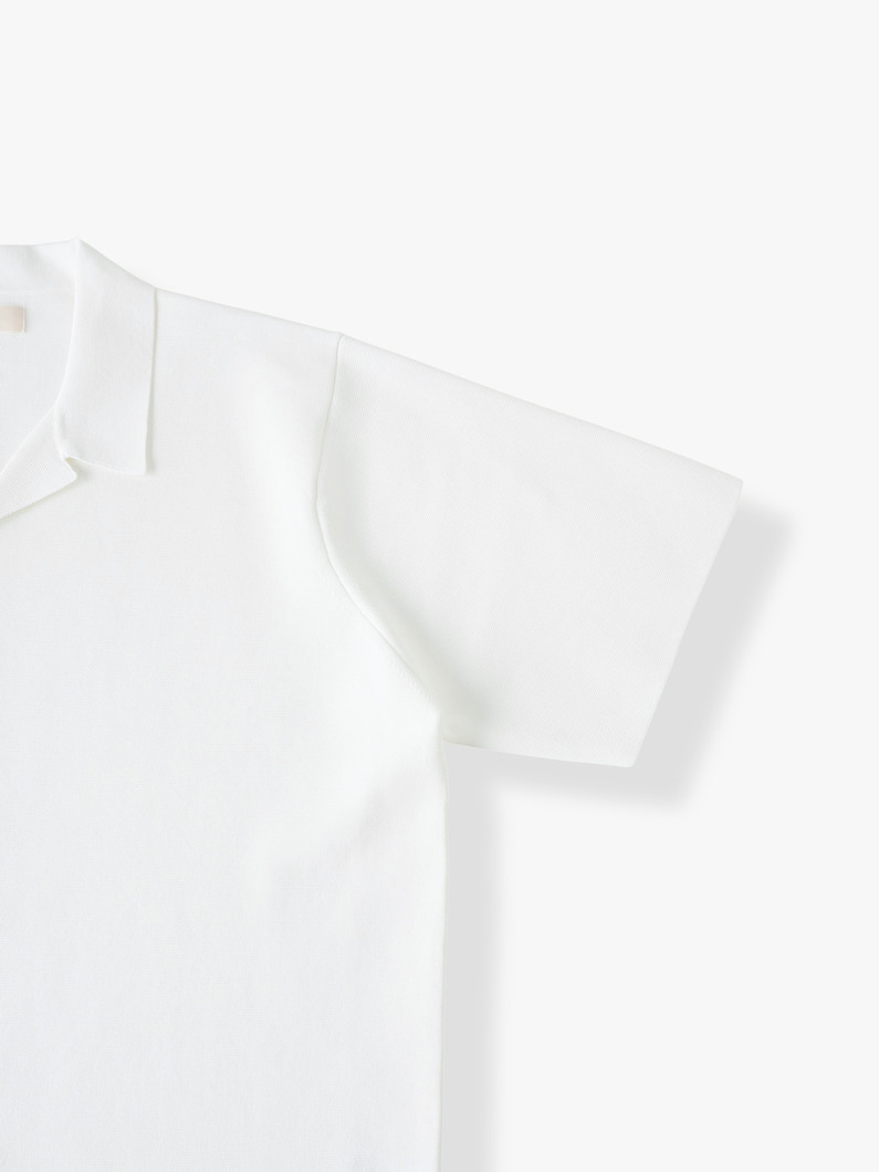 ミラノリブニット オープンカラーシャツ 詳細画像 white 2