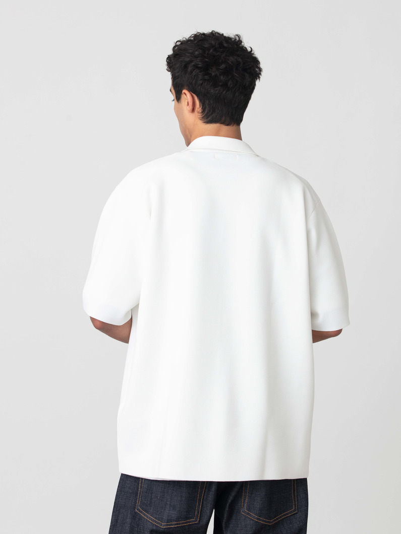 ミラノリブニット オープンカラーシャツ 詳細画像 white 2