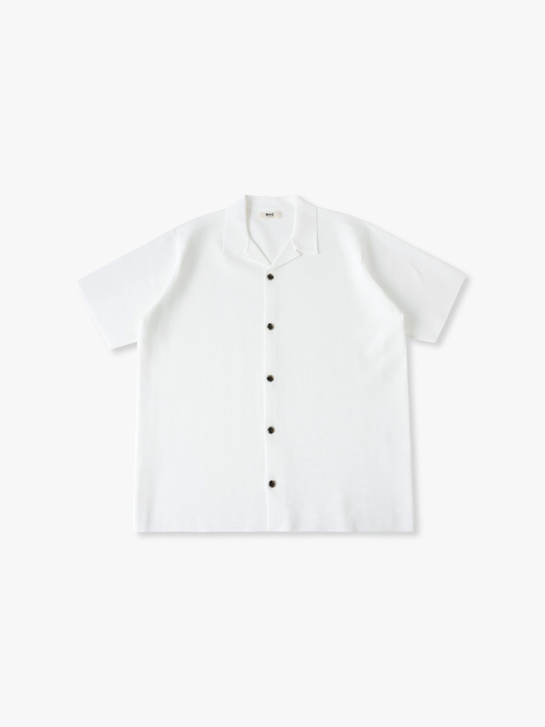 ミラノリブニット オープンカラーシャツ 詳細画像 white 3