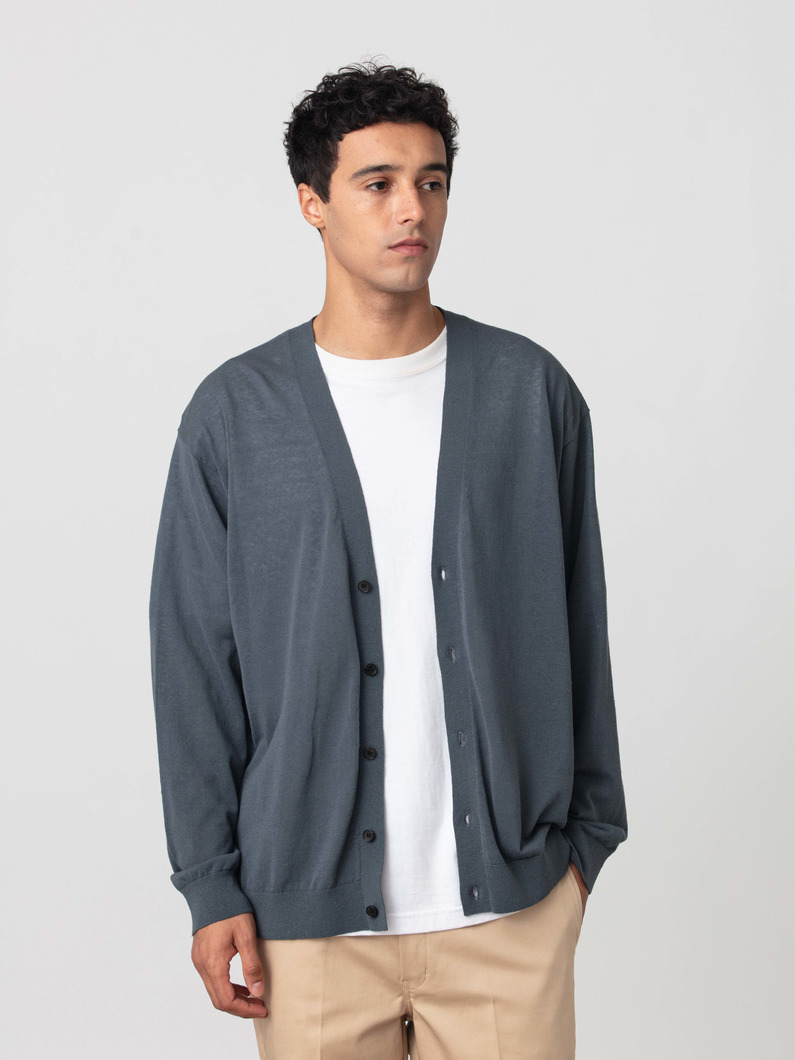 ヘンプコットン ニット カーディガン 詳細画像 charcoal gray