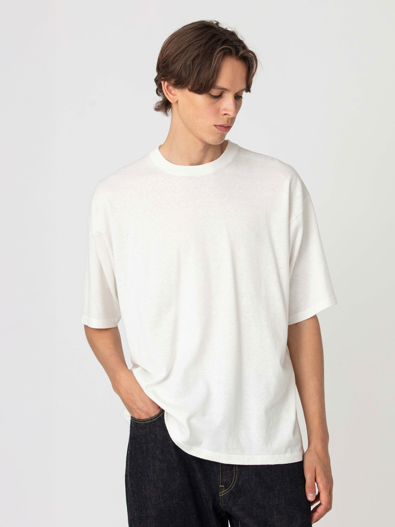 コットンリネン ニット ティー 詳細画像 white 1