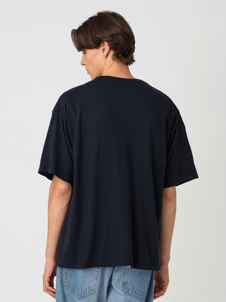 コットンリネン ニット Vネックティー 詳細画像 navy 2