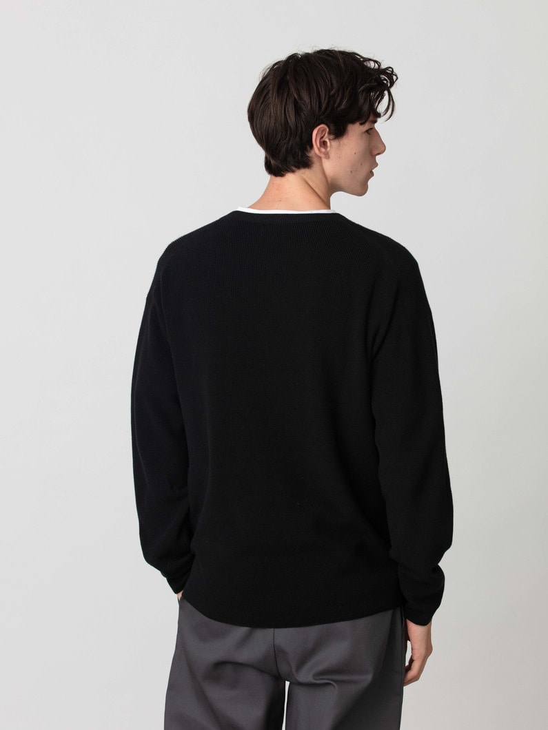 シルクコットン ブラック ニットプルオーバー 詳細画像 black 2